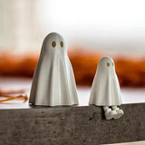 2307BA 3D Ghost Sculpture Spooky Halloween Decorations With Retractable Legs Scary Figurine Ornaments For Garden Yard Home Room Desk