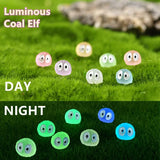 20Pcs Luminous Briquettes Elfs Black Ball Sprite Duck Figurine Home Decor Glowing Miniature Fairy Garden Decoration Accessories