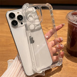 Luxury Shockproof Transparent Phone Case For iPhone 15 14 13 12 11 Pro Max X Xs XR Max 7 8 Plus Clear Bumper Cases Cover