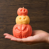 2808BA Skull Pumpkin Head Series Silicone Candle Mold DIY Halloween Horror Theme Sculpture Epoxy Plaster Soap Making Tool for Home Gift