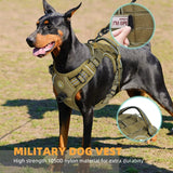 2808GP Tactical Dog Harness, No Pull Dog Harness, Adjustable Breathable MOLLE Dog Vest Harness for Medium Large Dog Reflective Military