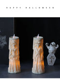 0709BA 12-Pack Flameless LED Candles Light Halloween Decoration, Skeleton Groom Bride Candle Lamp, Battery Operated For Dining Desks  ﻿