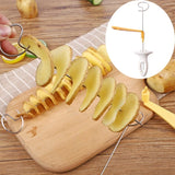 1007GG 1Set Stainless Steel Twisted Potato Spiral Slice Plastic Rotate Potato Slicer Cutter Creative Vegetable Tool Kitchen Gadgets