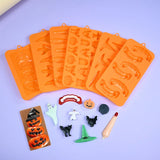 0709BA Halloween Skull Pumpkin Chocolate Candle Silicone Mold Witch Ghost Fondant Mould Decoration Cake Tools