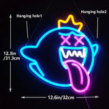 0207ba King Ghost Led Neon Light with Dimmable switch Gaming Neon Sign for Kids Game Room Birthday Halloween Decor Christmas Kids Gift