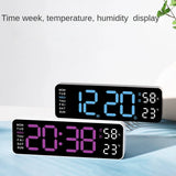 Large Digital Wall Clock Temperature and Humidity Week Display Brightness Adjustable Electronic LED Table Alarm Clock 12/24H