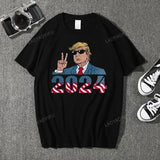 Trump 2024 Cotton Printing T Shirt Hop Hip Streetwear Funny for Man's Women's Clothing Casual Tshirt Top Men Tshirt Harajuku Tee