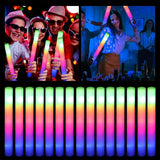 15/30Pcs LED Glow Sticks Bulk Colorful RGB Glow Foam Stick Cheer Tube Dark Light for Xmas Birthday Wedding Party Supplies