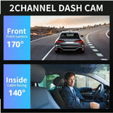 Dash Camera Front And Inside,3.16inchdash Cam 1080P G Sensor HD Night Vision Loop Recording Wide Angle Car DVR
