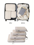4 pcs/set Compressible Packing Travel Storage Bag Cubes Waterproof Suitcase Nylon Portable With Handbag Luggage Organizer