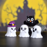 2808BA Figurine Miniature Lovely Cartoon Pumpkin Ghost Micro Landscape Ornaments For Halloween Decorations Home Office Desk Room Decor