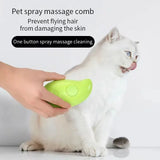 2307GP 3 in 1 Dog Steamer Brush Electric Spray Cat Hair Brush Comb Massage Pet Grooming Remove Tangles and Loose Hair Supplies Steamy