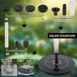 2.5/3.5W LED Solar Fountain Set 1800mAh Floating Solar Powered Fountain Pump for Outdoor Garden Bird Bath Pool DIY Decor