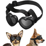 1009GP 1 Pcs Heart-shaped Small Dog Sunglasses Waterproof UV Protection Dog Cat Sun Glasses with Adjustable Strap Goggles Pet Products