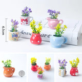 Creative Magnetic Mini Ceramic Vase 3D Simulation Flower Potted Cute Decorative Fridge Magnet