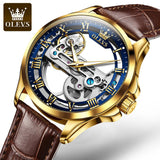 OLEVS 6661 Top of the line Original Skeleton Men's Automatic Mechanical Watch Waterproof and Luminous Men's Watch Reloj Hombre