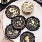 0709BA Wax Seal Stamp Dark Series Halloween Fear Skeleton Relief Stamp Head  For Scrapbooking Cards Envelopes Wedding Invitations Gift