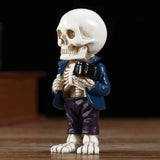 2307BA Resin Skeleton Figurines Super Cool Hand Crafts Statue Skull Halloween Horrible Ornaments for Home Desk Decor Car Display