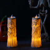 0709BA 12-Pack Flameless LED Candles Light Halloween Decoration, Skeleton Groom Bride Candle Lamp, Battery Operated For Dining Desks  ﻿