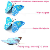 1607BA New Style 12Pcs Double Layer 3D Butterfly Wall Stickers Home Room Decor Butterflies For Wedding Decoration Magnet Fridge Decals