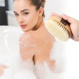 Natural Wood Bristle Bath Brush Soft Wet Dry Body SPA Massager Brush Household Practical Skin Exfoliates Body Cleaning Brush