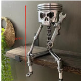 2307BA Realistic Carving Piston Skull Sculpture Man Head Statue Office Home Table Gifts Halloween Office Table Desk Decor Gift