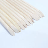 Lurayee Nail Cuticle Pusher Orange Wood Sticks Nail Manicures Remover Wooden Design Nail Gel Polish Drawing Stick for Nail Art