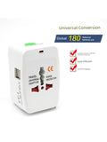 Universal Worldwide Travel Adapter with Built in Dual USB Charger Ports