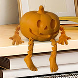 2307BA 3D Pumpkin Ghost Skull Desktop Ornament Pumpkin Action Doll Model Desk Decoration Props Flexible Mini Pumpkin Toy Halloween Gift