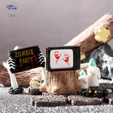 0709BA Figurine Miniature Lovely Cartoon Mummy Skull Micro Landscape Ornaments For Halloween Decorations Home Office Desk Room Decor