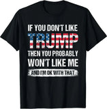 I support Free Trump shirt Fun print pattern pop humor Casual retro fashion street wear trend summer Men women universal T-shirt