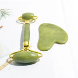 Natural Jade Facial Roller Gua Sha Set Scraping Board Green Jade Stone Eye Massage Face Lift Body Slim Thin Lift Skin Care Tools