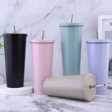 750ml Large Capacity Stainless Steel Straw Cup Double Wall Vacuum Insulated Tumbler Coffee Tea Water Thermos Mug Bottle