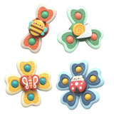 2407TA 1PC Baby Cartoon Sea Animal Spinners Toy ABS Suction Cup Spinning Top Gyro Stress Reliever Kids Bath Toys