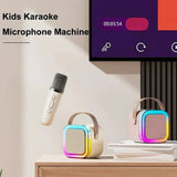 Bluetooth K12 Karaoke Machine Portable 5.3 PA Speaker System with 1-2 Wireless Microphones Home Family Singing Children's Gifts