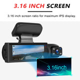 Car DVR Wide-angle 2-Record High-definition Night Vision 1080P Driving Recorder Suction Cup Dual Lens Car Front and inside Video