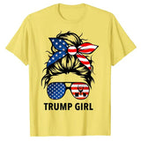 Yes I'm A Trump Girl Get Over It - Trump 2024 Election T-Shirt Humor Funny Graphic Tee Tops Political Jokes Trump Support Outfit