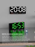 Large colorful LED digital Alarm Clock with DateTemperature 2 Alarms Large Display Day Clock Battery Backup 12/24H Wall clock