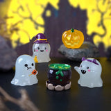 2307BA Figurine Miniature Funny Luminous Ghost Micro Landscape Ornaments Mini Figurines for Halloween Decorations Home Desk Room Decor