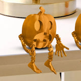 2307BA 3D Pumpkin Ghost Skull Desktop Ornament Pumpkin Action Doll Model Desk Decoration Props Flexible Mini Pumpkin Toy Halloween Gift