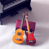 Figurines 1:12 Dollhouse Miniature Mini Classic Guitar Model Toy Instrument for Home Decoration Wood Craft Kids Gifts