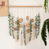 2907BA Room Decoration Hand-Woven Background Wall Eucalyptus Leaf