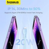Baseus USB C Cable For IPhone 14 13 12 11 pro Max XS 20W Fast Charging Cable Type C Date Wire For iPad Macbook TPE