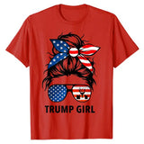 Yes I'm A Trump Girl Get Over It - Trump 2024 Election T-Shirt Humor Funny Graphic Tee Tops Political Jokes Trump Support Outfit