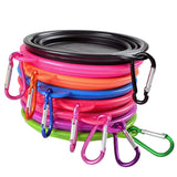 2307GP Collapsible Pet Silicone Dog Food Water Bowl Outdoor Camping Travel Portable Folding  Supplies   Dishes with Carabiner