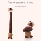 2808GP Long Dog Cartoon Long Neck Animal Gnawing Toy Sound Grinding Accompany Bichon Corgi Golden Retriever Samo