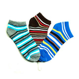 Bulk Comfort Stripe Ankle Socks For Little Boy's - Assorted