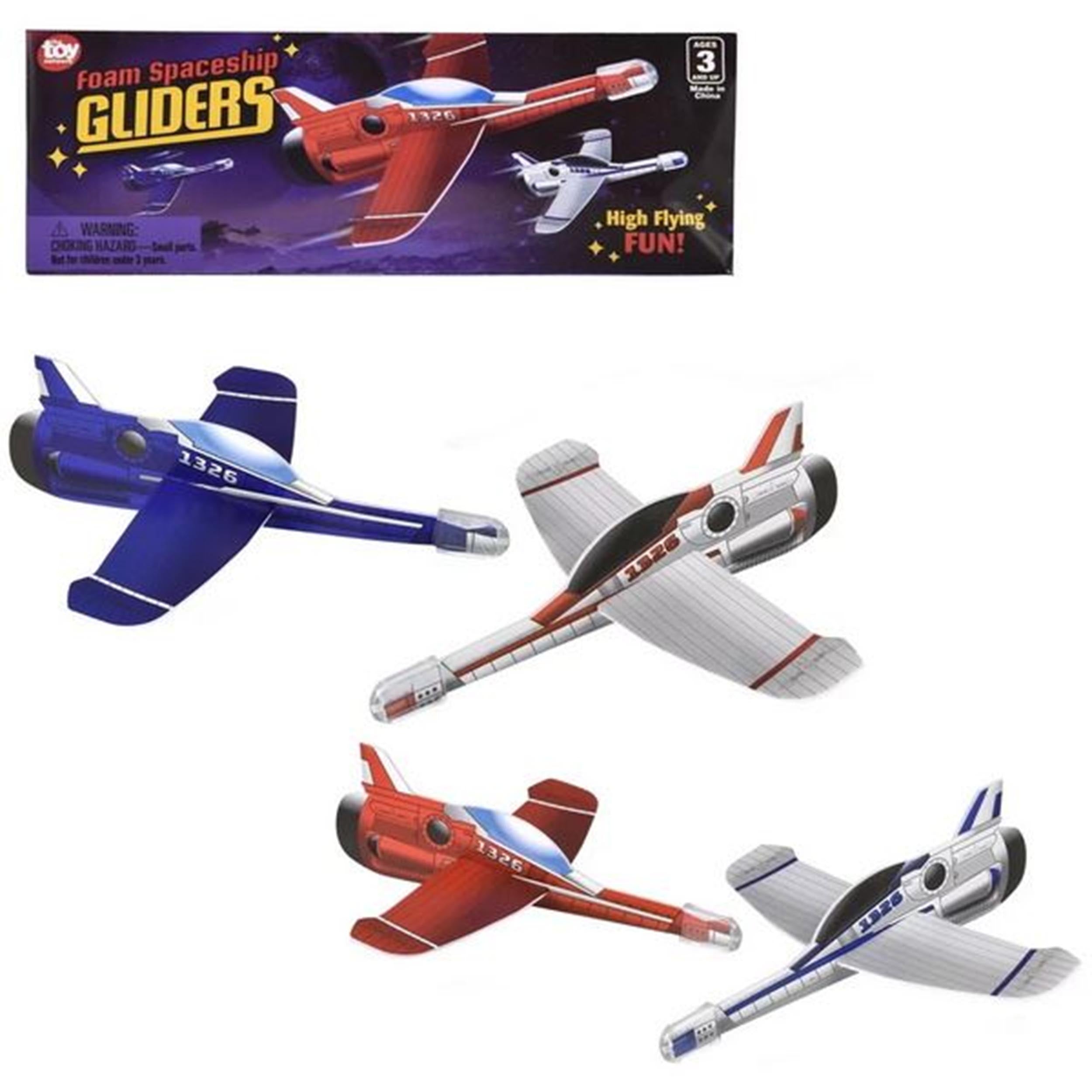 "Spaceship Glider Foam Glider Plane Fun Flying Toy Assorted Colors (MOQ-24)