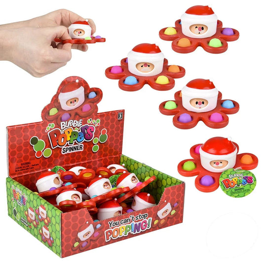 Christmas Santa Stocking Stuffer Spinner Fidget Kids Toys In Bulk