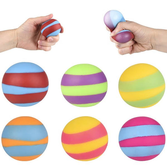 Squish and Stretch Mini Striped Gummi Ball (Sold by dozen)